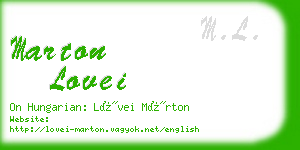 marton lovei business card